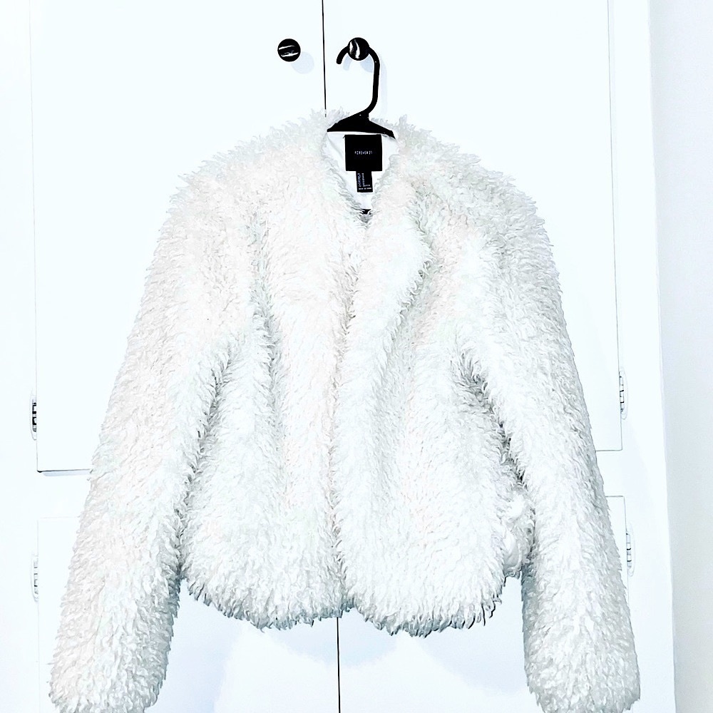 Shag faux fur coat